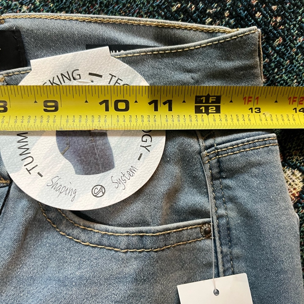 Curve Appeal Blue Skinny High-Waisted Jeans SZ 2 Tummy Tucking Straight Leg NWT - Picture 11 of 16